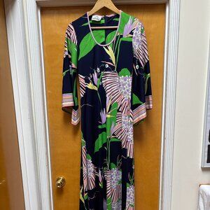 VINTAGE Jeannene Booher Tropical Jersey Dress